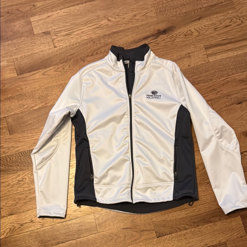 Port Authority White and Gray Jacket with Athletic Design